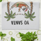 Yo Santa Funny Summer Christmas Tropical Holiday Geschirrtuch (Gefaltet)
