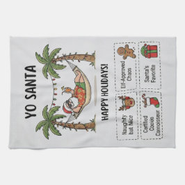 Yo Santa Funny Summer Christmas Tropical Holiday Geschirrtuch