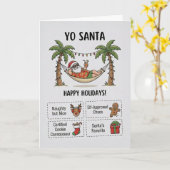 Yo Santa Funny Summer Christmas Tropical Holiday Karte (Gelbe Blume)