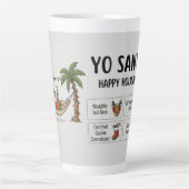 Yo Santa Funny Summer Christmas Tropical Holiday Milchtasse (Vorderseite)