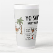 Yo Santa Funny Summer Christmas Tropical Holiday Milchtasse (Vorderseite)