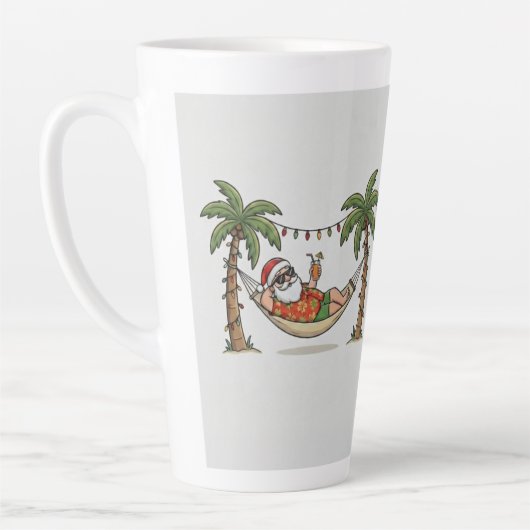 Yo Santa Funny Summer Christmas Tropical Holiday Milchtasse (Links)