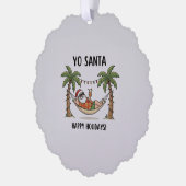 Yo Santa Funny Summer Christmas Tropical Holiday Ornament Karte (Links)