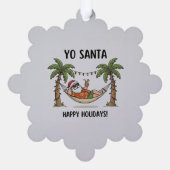 Yo Santa Funny Summer Christmas Tropical Holiday Ornament Karte (Rückseite)