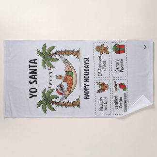 Yo Santa Funny Summer Christmas Tropical Holiday Strandtuch