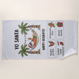 Yo Santa Funny Summer Christmas Tropical Holiday Strandtuch