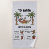 Yo Santa Funny Summer Christmas Tropical Holiday Strandtuch (Vorderseite)