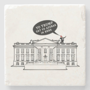 YO TRUMP - MAGA für WHITEHOUSE Steinuntersetzer