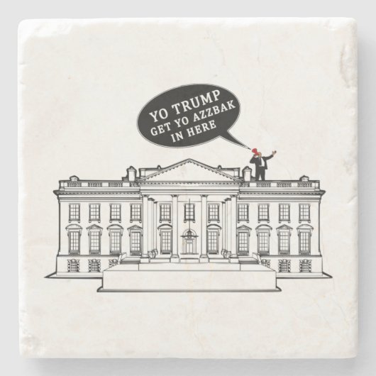 YO TRUMP - MAGA für WHITEHOUSE Steinuntersetzer (Vorderseite)