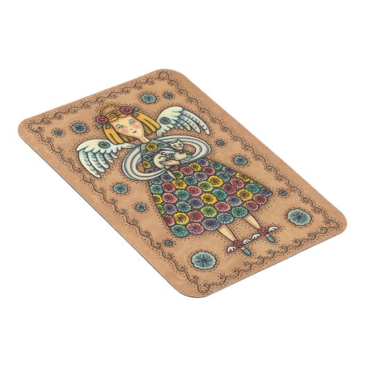 Yo Yo Quilt Angel MAGNET Primitiv (Rechte Seite)