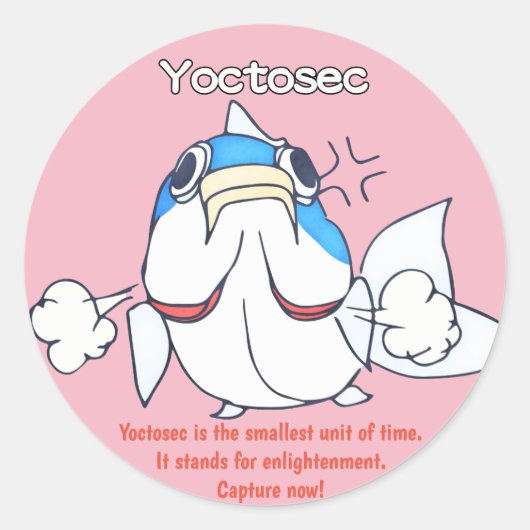 Yoctosec Erleuchtung Fisch Runder Aufkleber (Vorderseite)