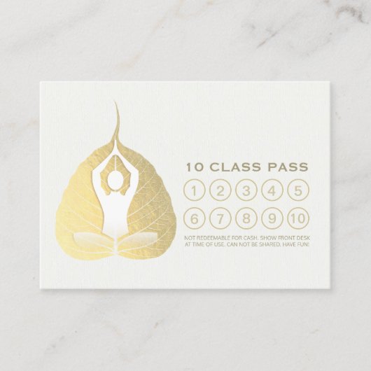 Yoga 10 Class Pass Loyalty Ernennung Bodhi Leaf Treuekarte (Vorderseite)