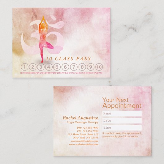 YOGA 10 Class Pass Termin Meditation Pose Om (Vorne/Hinten)