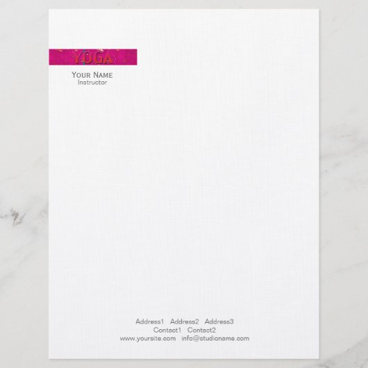 Yoga 1 - Letterhead Briefbogen (Vorderseite)