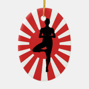 Yoga 3 der steigenden Sonne Keramik Ornament