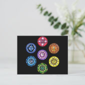 Yoga - 7 Chakras Energy Postkarte (Stehend Vorderseite)