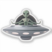 Yoga Alien Aufkleber (Vorderseite)