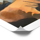 Yoga am See bei Sonnenuntergang Poster (Ecke)