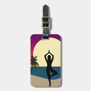 Yoga am Sonnenuntergang-Gepäckanhänger Gepäckanhänger