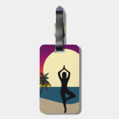 Yoga am Sonnenuntergang-Gepäckanhänger Gepäckanhänger (Rückseite vertikal)