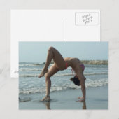 Yoga am Strand Foto Postkarte (Vorne/Hinten)