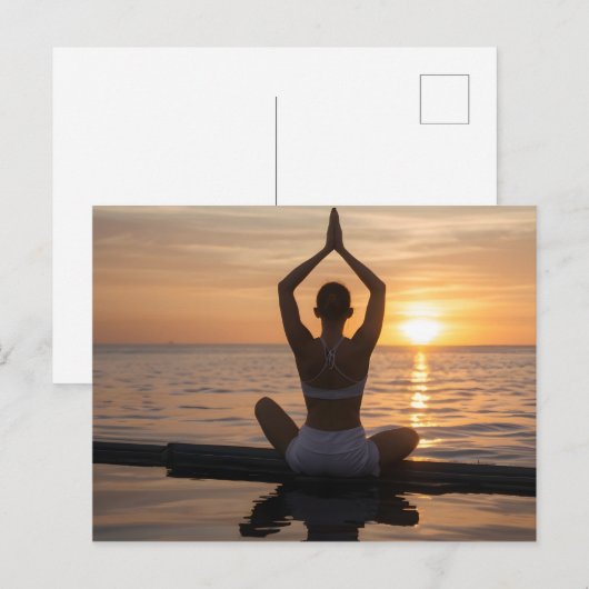 Yoga am Strand Postkarte (Vorne/Hinten)