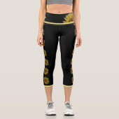 Yoga-Ameisen mit Gelbfärbung Capri Leggings (Vorderseite)