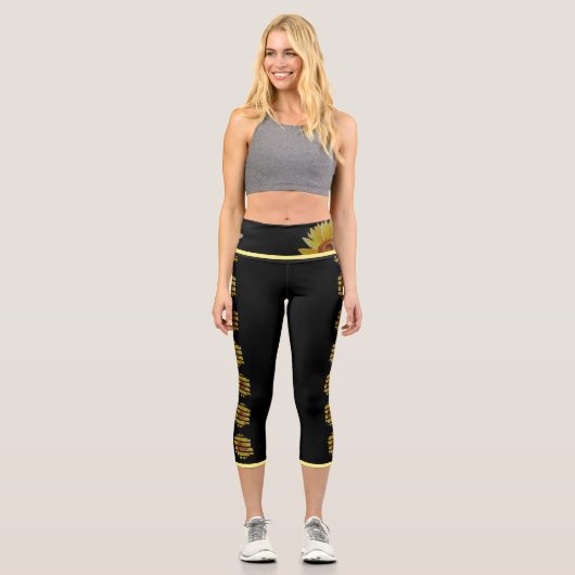 Yoga-Ameisen mit Gelbfärbung Capri Leggings (Vorderseite)