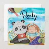 Yoga Animal für die Geburtstagspartei Einladung (Vorne/Hinten)