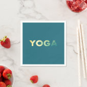 Yoga-Aquamarin-Gelbtext Serviette (Beispiel)
