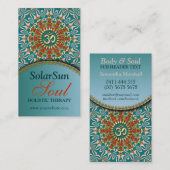 Yoga aquamarin & Gold Sunshine New Age Business Ca Visitenkarte (Vorne/Hinten)