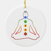Yoga Asana Siddhasana Pose mit 7 Chakras Keramik Ornament (Hinten)