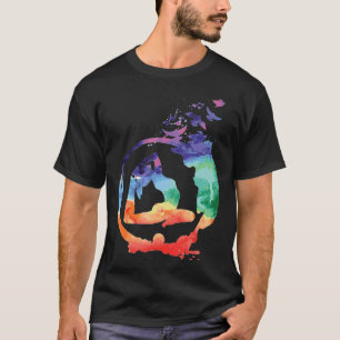 Yoga Asana Wasserfarbe Männer Frauen Meditation T-Shirt