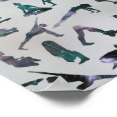 Yoga Asanas/Posen Muster Labradorit auf Perle Poster (Ecke)