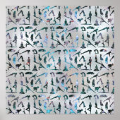 Yoga Asanas/Posen Muster Labradorit auf Perle Poster (Vorne)