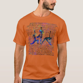 Yoga AsanasPoses Sanskrit Word Art T-Shirt