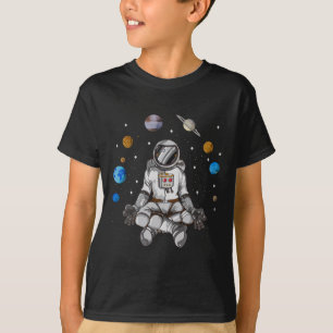 Yoga Astronaut Raum Galaxie Planeten Meditieren Mo T-Shirt
