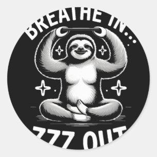 Yoga Atme Ein Zzz Aus Faultier Runder Aufkleber