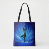Yoga auf Blue Burst - Name oder Text hinzufügen Tasche (Vorderseite)