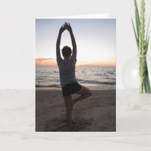 Yoga auf der Beach Grußkarte Karte
