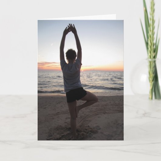 Yoga auf der Beach Grußkarte Karte (Vorderseite)