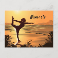 Yoga auf der Strandpostkarte