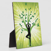 Yoga auf Grün mit Baum Fotoplatte (Seite)