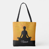 Yoga auf Orange Sunerams - Name oder Text hinzufüg Tasche (Rückseite)