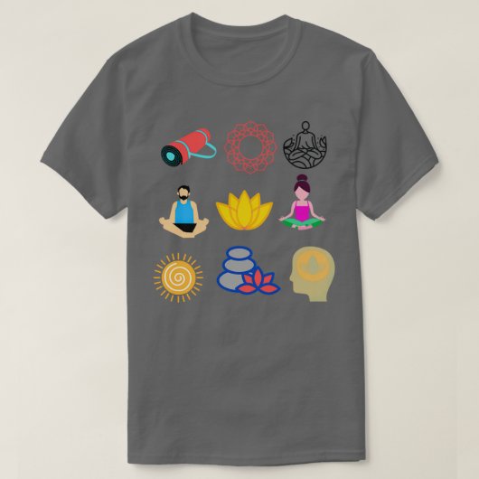 Yoga-Aufkleber für Meditation T-Shirt (Design vorne)