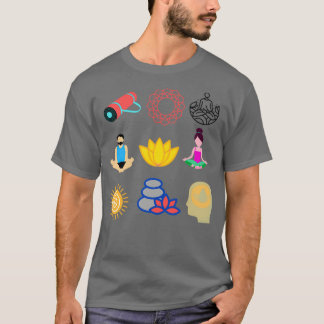 Yoga-Aufkleber für Meditation T-Shirt