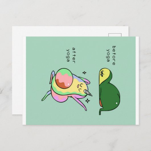 Yoga avocado | Feriengeschenk Feiertagspostkarte (Vorne/Hinten)