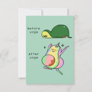 Yoga avocado Urlaubsgeschenk RSVP-Karte RSVP Karte