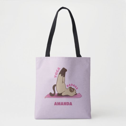 Yoga Badass Workout Kitty Cat Individuelle Name Yo Tasche (Vorderseite)