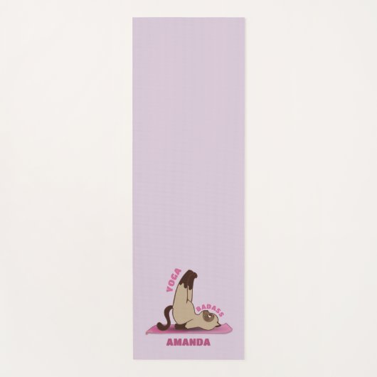Yoga Badass Workout Kitty Cat Individuelle Name Yo Yogamatte (Vorderseite)